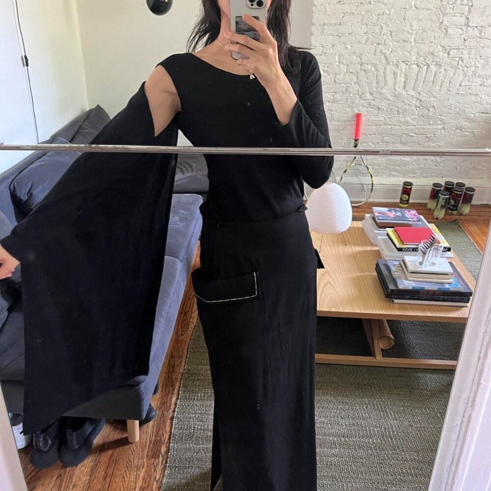 Yohji Yamamoto Femme black drape sweater - Picture 3 of 8